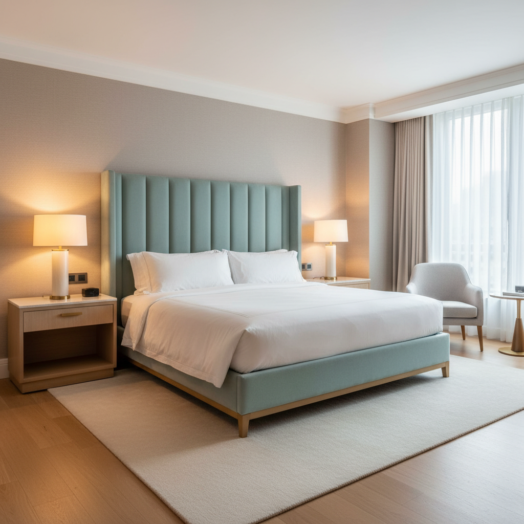 Pearisburg Robins Egg Contemporary teal & pale aqua Upholstered Headboard | Architectural Fabrics