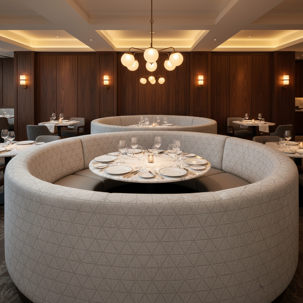 St. Barthelemy - Chiffon Upholstered Banquette | Architectural Fabrics