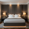 Soper Hole - Black Upholstered Headboard | Architectural Fabrics