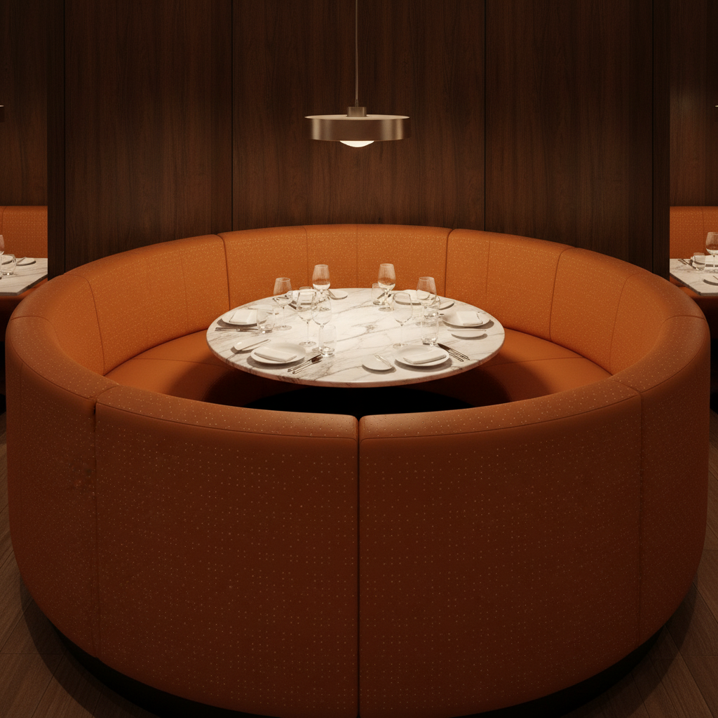 Analog - Terracotta Etched Polyurethane Upholstered Banquette | Architectural Fabrics