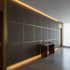 Woven Organic Texture Dark Graphite Upholstered Wall Panel | Architectural Fabrics