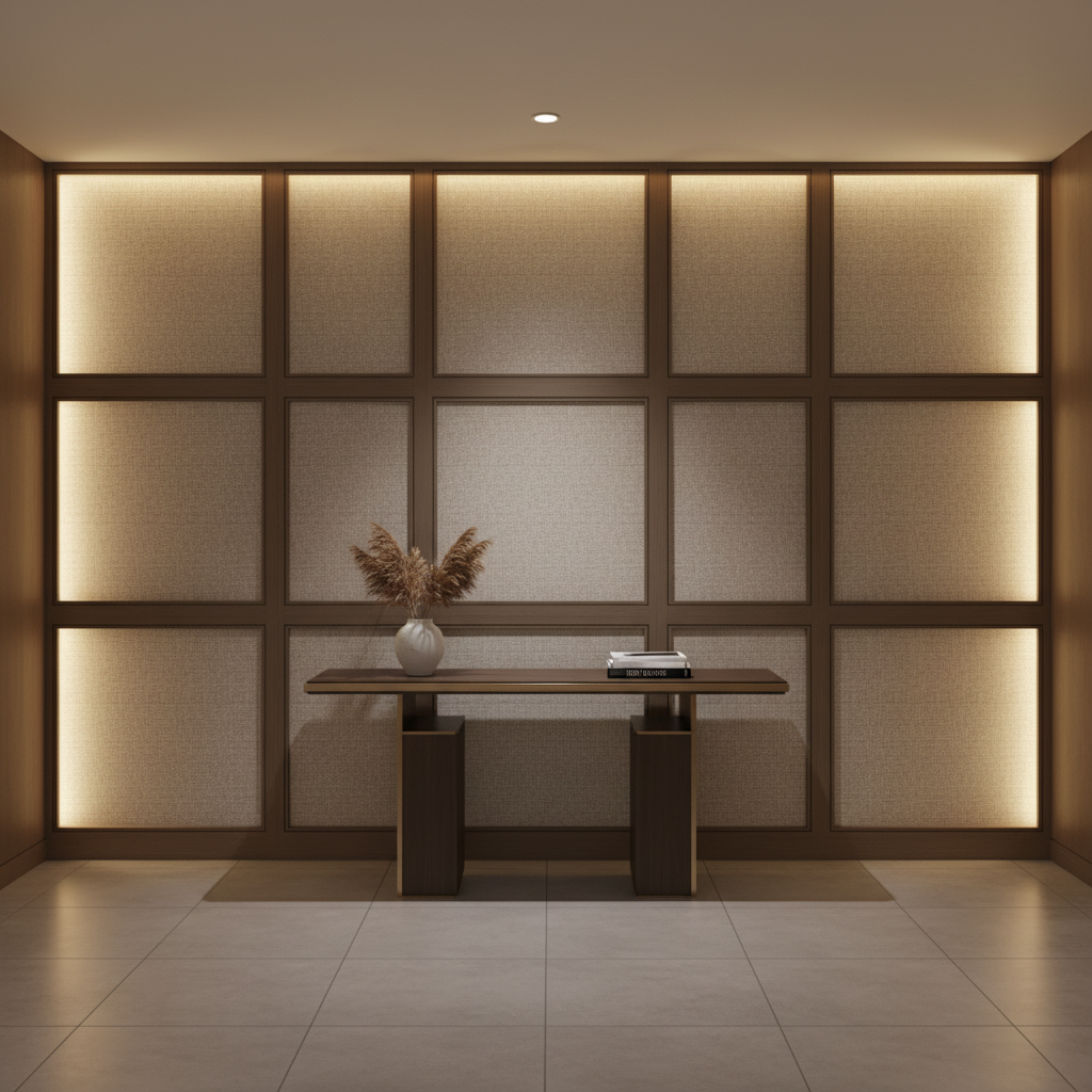 Tweed Bay - Khaki Upholstered Wall Panel | Architectural Fabrics