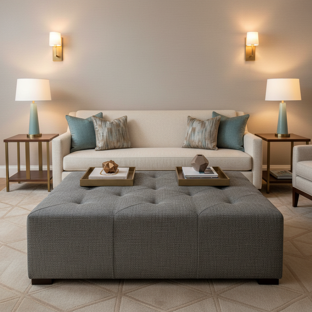 St. Eustatius - Storm Upholstered Ottoman | Architectural Fabrics
