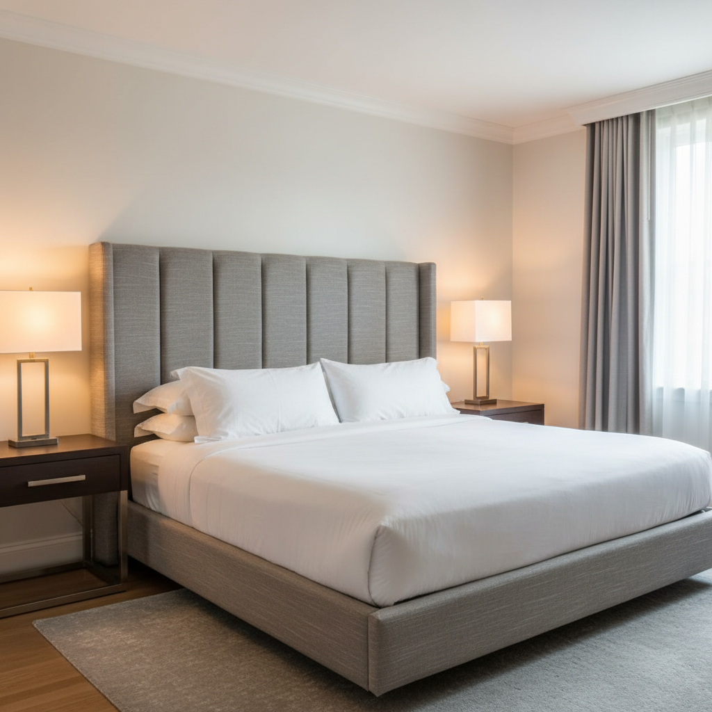 Tradewind Trace - Gull Upholstered Headboard | Architectural Fabrics