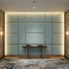 Woven Basketweave Texture Aqua Mist Upholstered Wall Panel | Architectural Fabrics