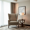 Chevron Woven Texture Neutral Taupe Upholstered Chair | Architectural Fabrics