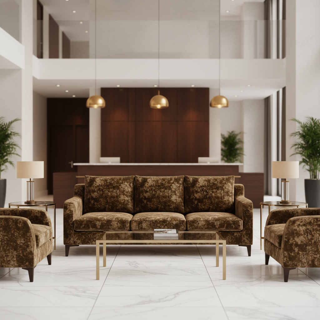 Crushed Coral - Mocha Upholstered Sofa | Architectural Fabrics