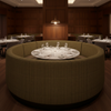 Woven Crosshatch Texture Golden Bronze Upholstered Banquette | Architectural Fabrics