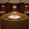 Analog - Burnished Bronze Etched Polyurethane Upholstered Banquette | Architectural Fabrics