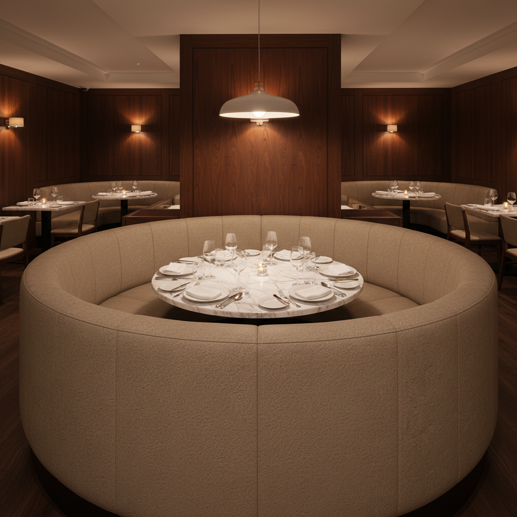 Aire Pebbled - Earthen Taupe Breathable Polyurethane Upholstered Banquette | Architectural Fabrics