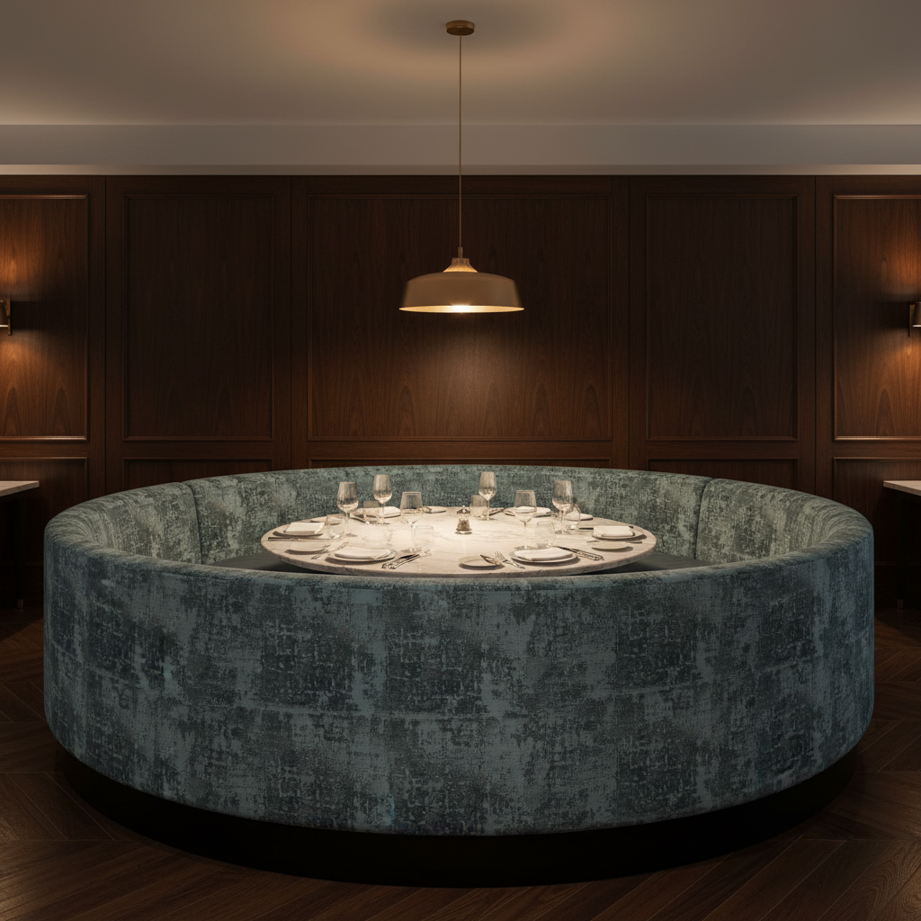 Turf Bay - Aqua Upholstered Banquette | Architectural Fabrics