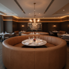 Smooth Pebble Grain Rich Umber Upholstered Banquette | Architectural Fabrics