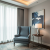 Woven Textile Texture Dusty Blue Upholstered Chair | Architectural Fabrics