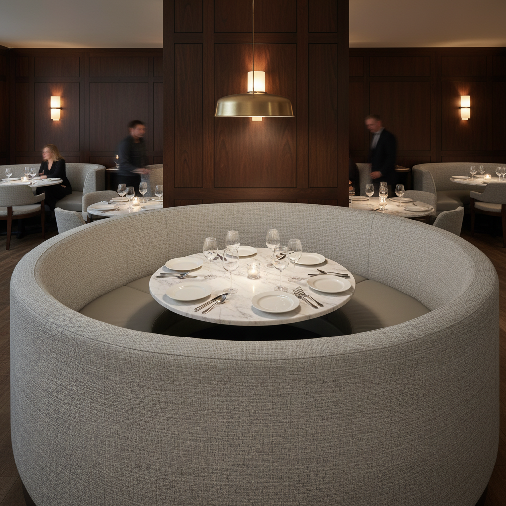 Manchioneel - Grigio Upholstered Banquette | Architectural Fabrics