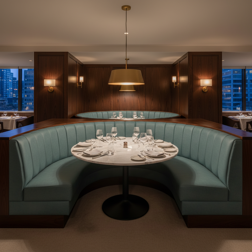 Aire Pebbled - Sea Glass Breathable Polyurethane Upholstered Banquette | Architectural Fabrics