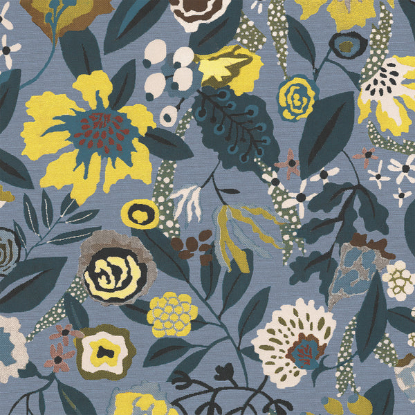 Blossom, Bright Blue Wallcoverings | Designtex