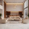 Smooth Subtle Texture Pale Sand Upholstered Sofa | Architectural Fabrics