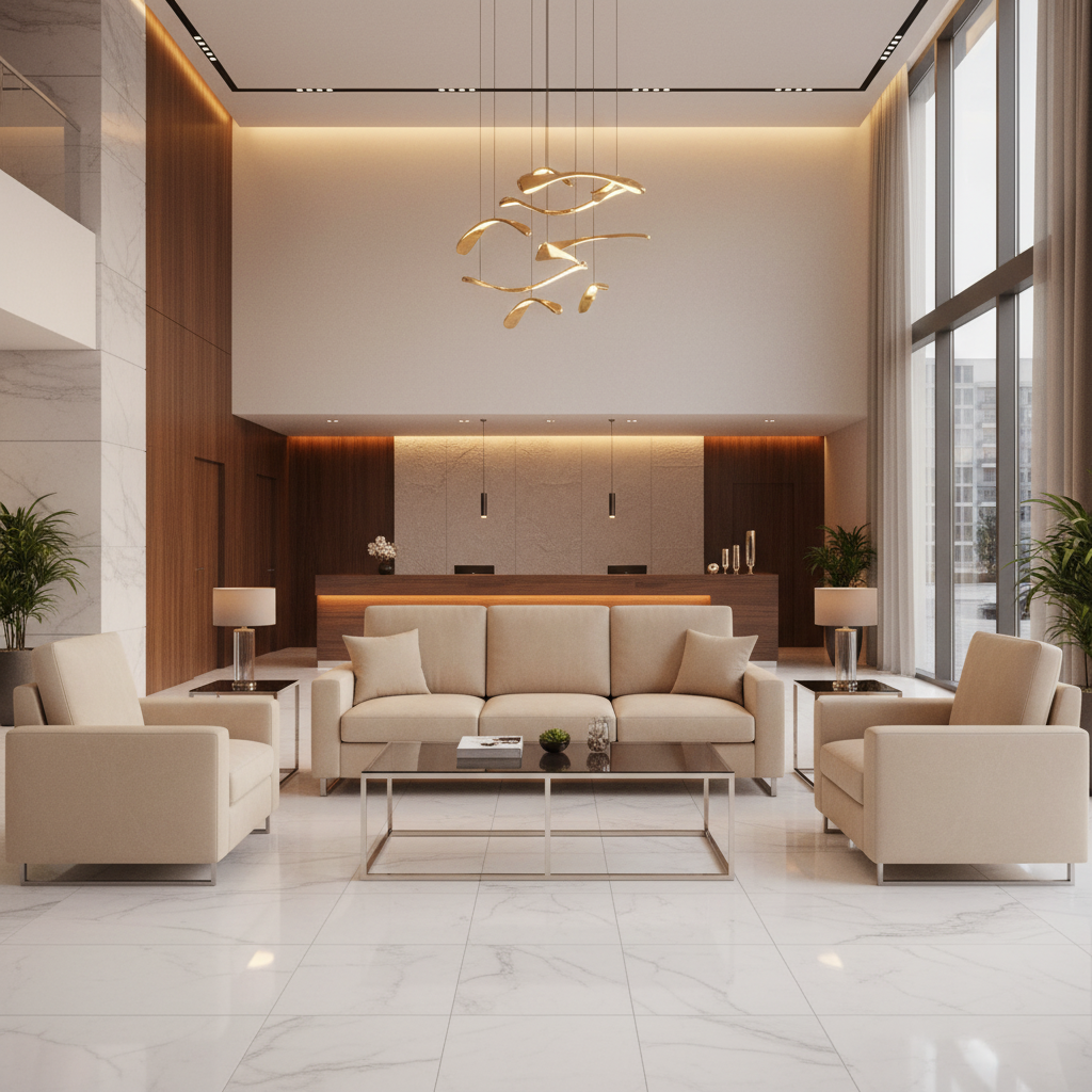 Smooth Subtle Texture Pale Sand Upholstered Sofa | Architectural Fabrics