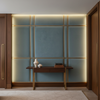 Smooth Matte Texture Dusty Teal Upholstered Wall Panel | Architectural Fabrics
