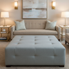 Quintana Bay - Sea Mist Upholstered Ottoman | Architectural Fabrics