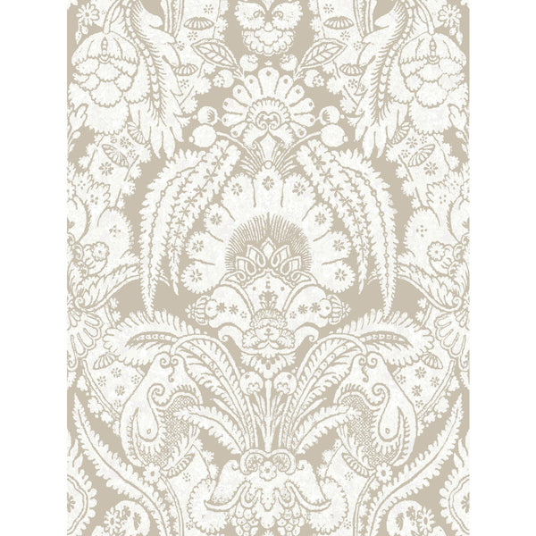Chatterton - Linen And White  By Cole & Son | Cole & Son Albemarle | Damask Wallcovering Print