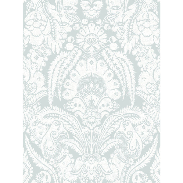 Chatterton - Pale Blue And White  By Cole & Son | Cole & Son Albemarle | Damask Wallcovering Print