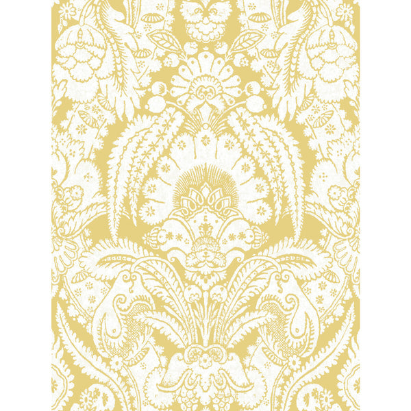 Chatterton - French Yellow And Ivory  By Cole & Son | Cole & Son Albemarle | Damask Wallcovering Print