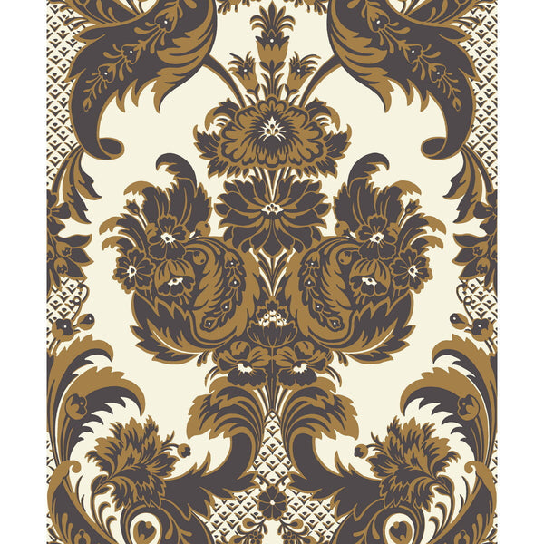 Wyndham - Black & Gold Black By Cole & Son | Cole & Son Albemarle | Damask Wallcovering Print