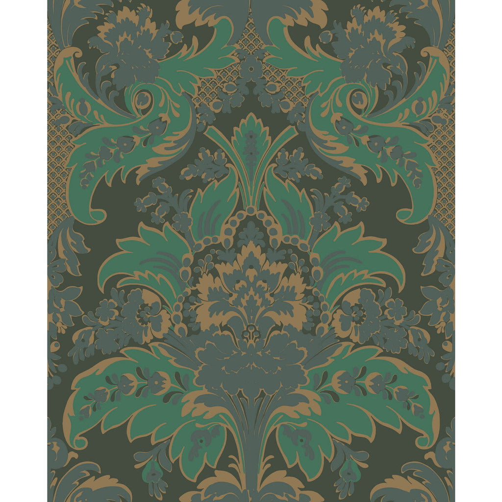 Aldwych - Green And Gold  By Cole & Son | Cole & Son Albemarle | Damask Wallcovering Print