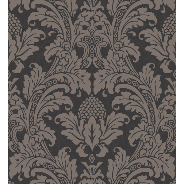 Blake - Black And Graphite  By Cole & Son | Cole & Son Albemarle | Damask Wallcovering Print