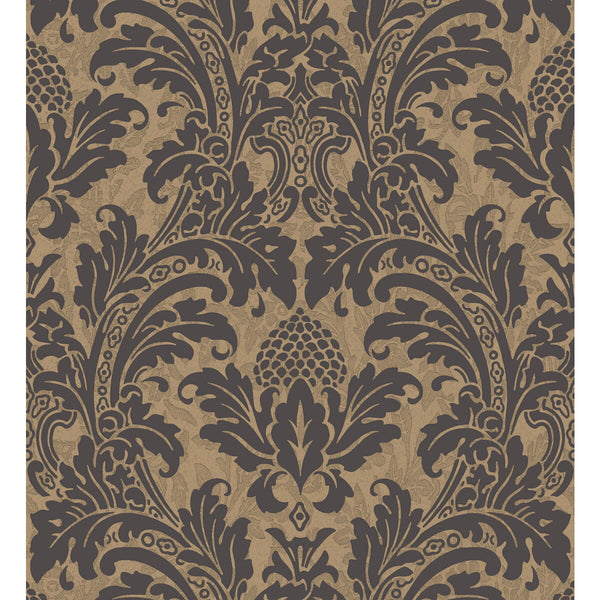 Blake - Black And Gold  By Cole & Son | Cole & Son Albemarle | Damask Wallcovering Print
