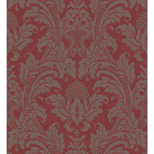 Blake - Red And Silver  By Cole & Son | Cole & Son Albemarle | Damask Wallcovering Print