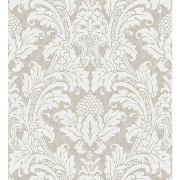 Blake - White And Silver  By Cole & Son | Cole & Son Albemarle | Damask Wallcovering Print