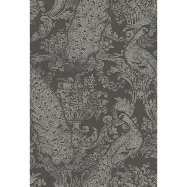 Byron - Charcoal An Silver  By Cole & Son | Cole & Son Albemarle |Damask Novelty Wallcovering Print