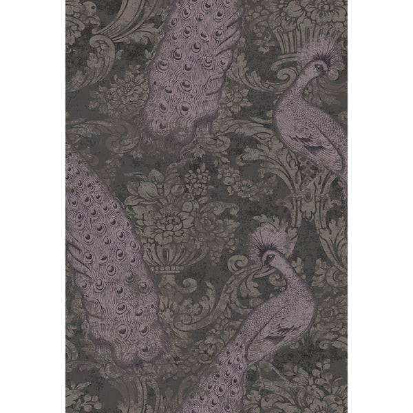 Byron - Amythest And Charcoal  By Cole & Son | Cole & Son Albemarle |Damask Novelty Wallcovering Print