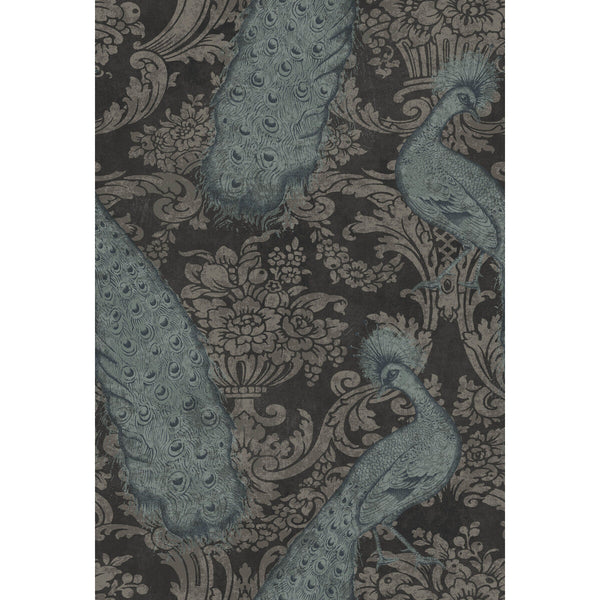 Byron - Teal And Graphite  By Cole & Son | Cole & Son Albemarle |Damask Novelty Wallcovering Print
