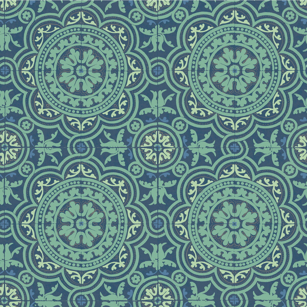 Piccadilly - Teal And Gold  By Cole & Son | Cole & Son Albemarle | Geometric Wallcovering Print