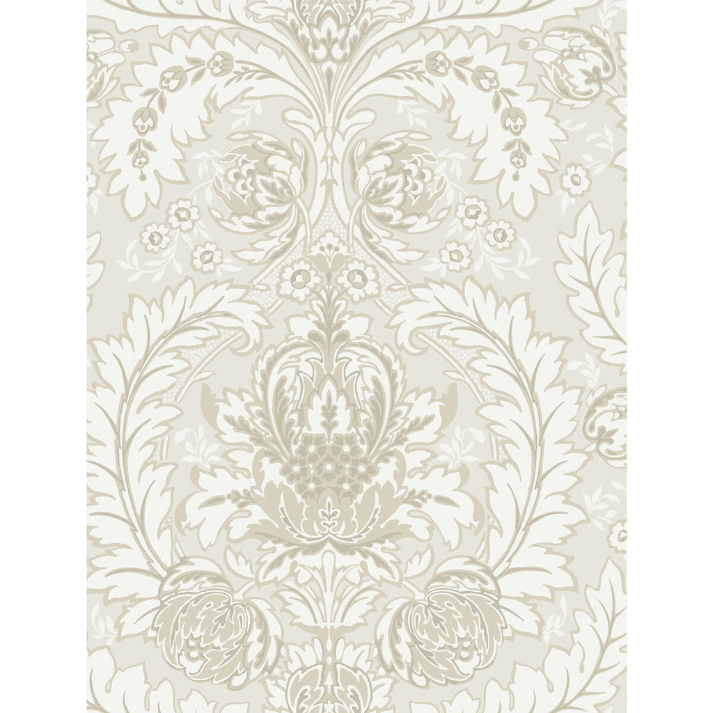 Coleridge - White And Ivory  By Cole & Son | Cole & Son Albemarle | Damask Wallcovering Print
