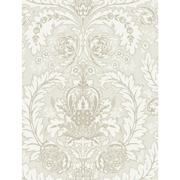 Coleridge - White And Ivory  By Cole & Son | Cole & Son Albemarle | Damask Wallcovering Print