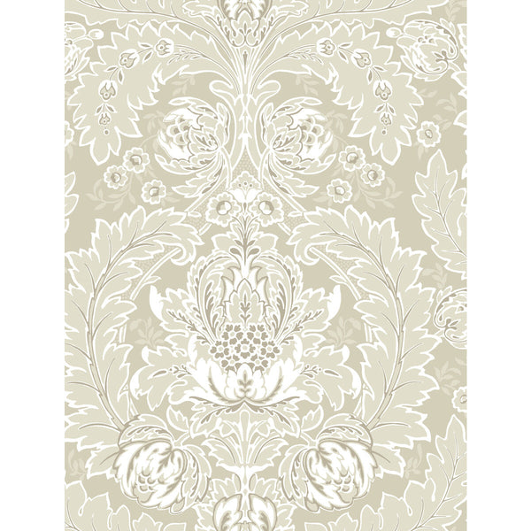Coleridge - Linen And White  By Cole & Son | Cole & Son Albemarle | Damask Wallcovering Print