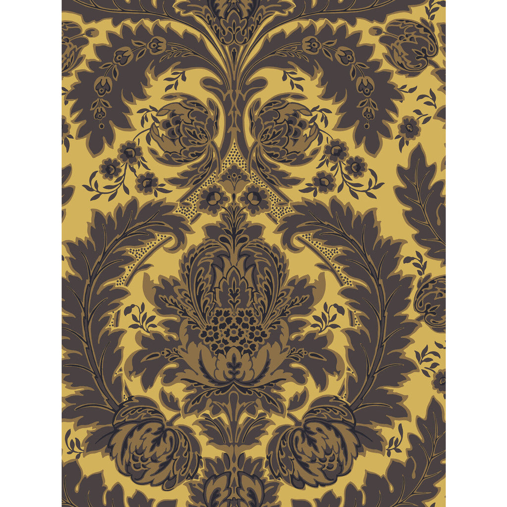 Coleridge - Yellow Gold And Black  By Cole & Son | Cole & Son Albemarle | Damask Wallcovering Print