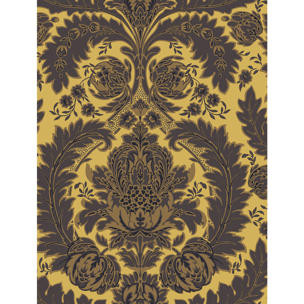 Coleridge - Yellow Gold And Black  By Cole & Son | Cole & Son Albemarle | Damask Wallcovering Print