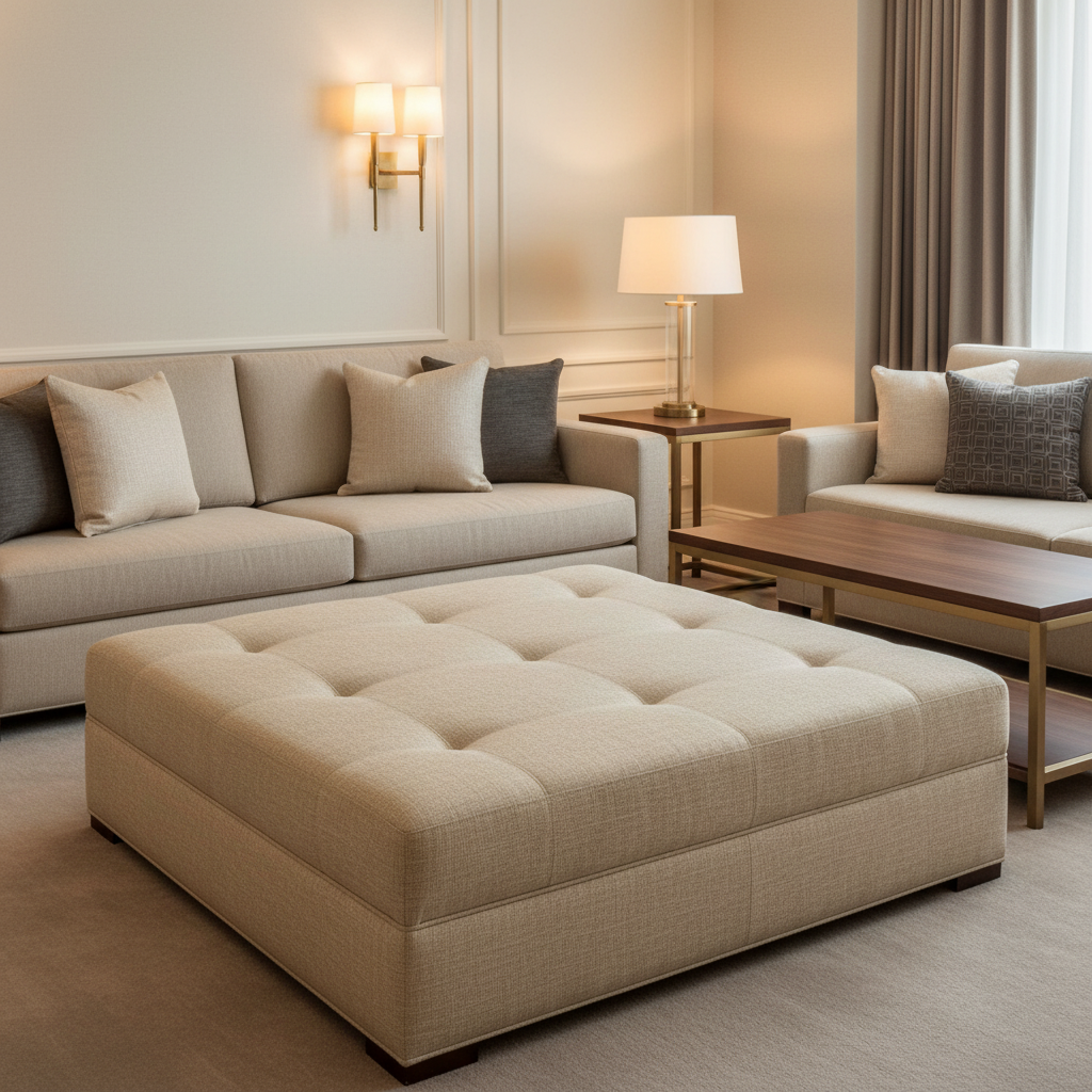Astor - Astor Contract Woven Upholstered Ottoman | Architectural Fabrics