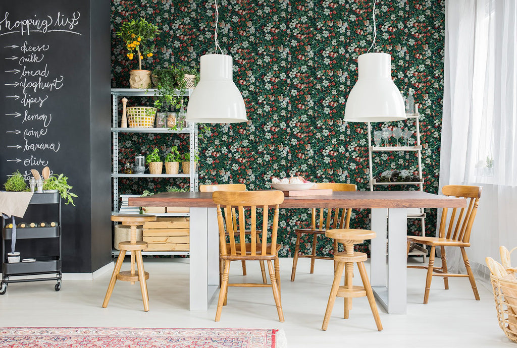 Floral Tapestry Red, Roll Vinyl