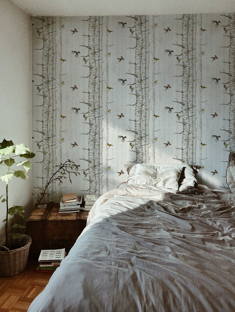 Birch Trees Beige, Roll Vinyl