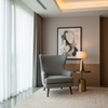 Fine Pebble Texture Cool Graphite Upholstered Chair | Architectural Fabrics