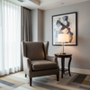 Smooth Pebble Grain Dark Taupe Upholstered Chair | Architectural Fabrics