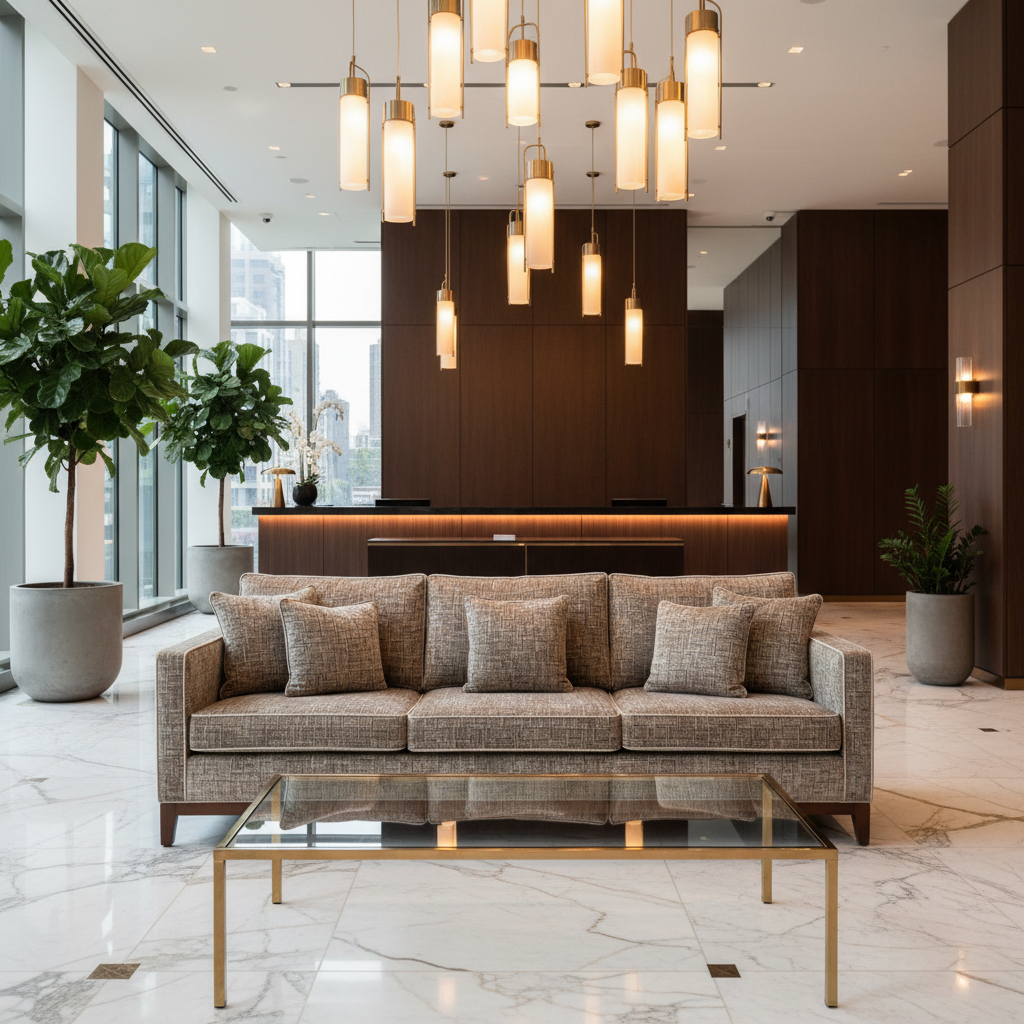 Stanley Fawn Upholstered Sofa | Architectural Fabrics