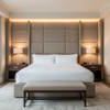 Fine Ribbed Weave Soft Taupe Upholstered Headboard | Architectural Fabrics