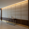 Brushed Linen Weave Soft Silver Upholstered Wall Panel | Architectural Fabrics
